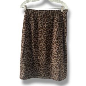 Colette Mordo for Sadimara Brown Leopard Print Skirt Women's Size 8 Office EUC
